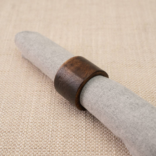 Natural Dark Wood Napkin Ring