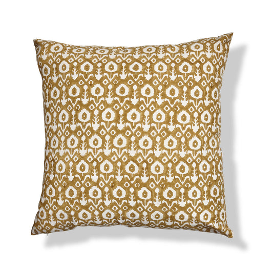 Ikat Flower Block Print Pillow 22 x 22