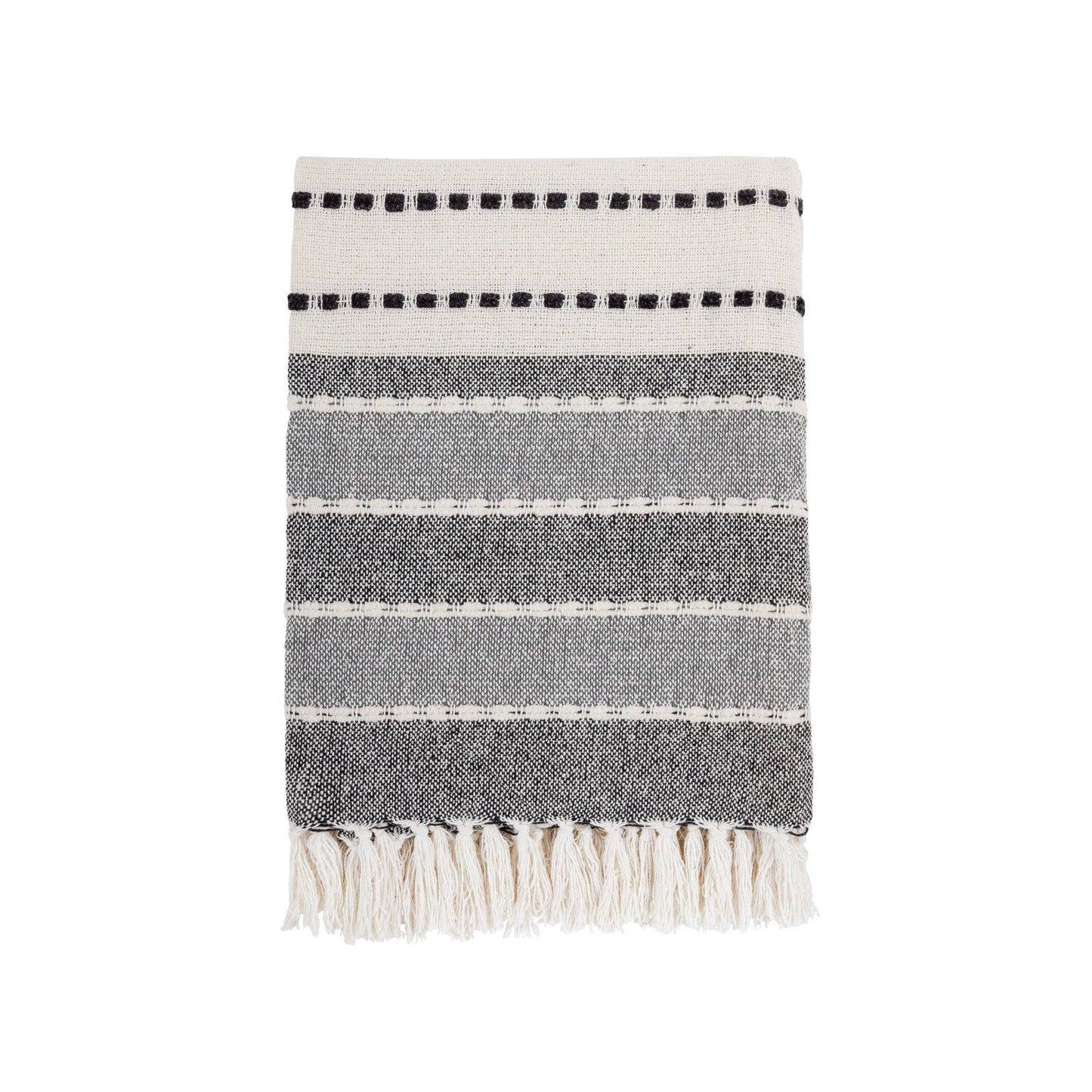 RedEarth Classic Black and Gray Stripe Throw Blanket (50x60)
