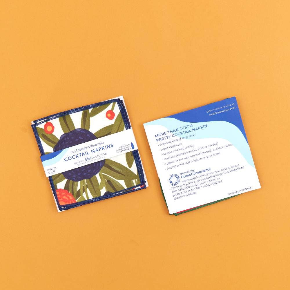 Harvest Sunshine Reusable Eco Cocktail Napkins, set of 8