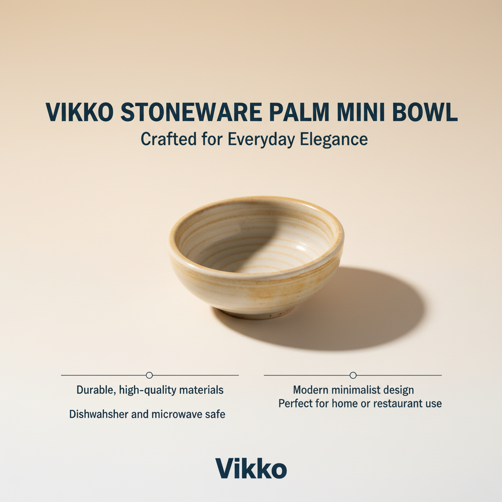 Vikko Stoneware Palm Mini Bowl Stone & Speckled Brown 3.5 oz