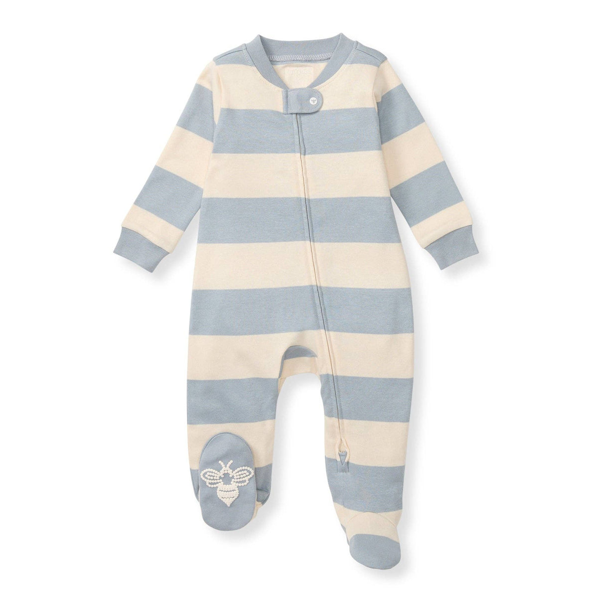 Burt's Bees Baby Rugby Stripe Organic Cotton Sleep & Play (Quarry)