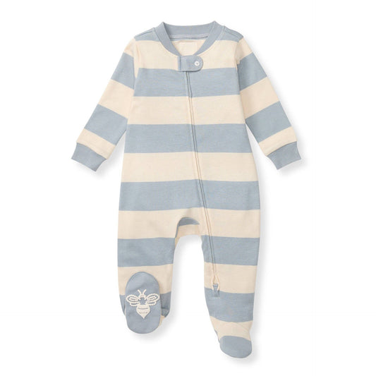 Burt's Bees Baby Rugby Stripe Organic Cotton Sleep & Play (Quarry)
