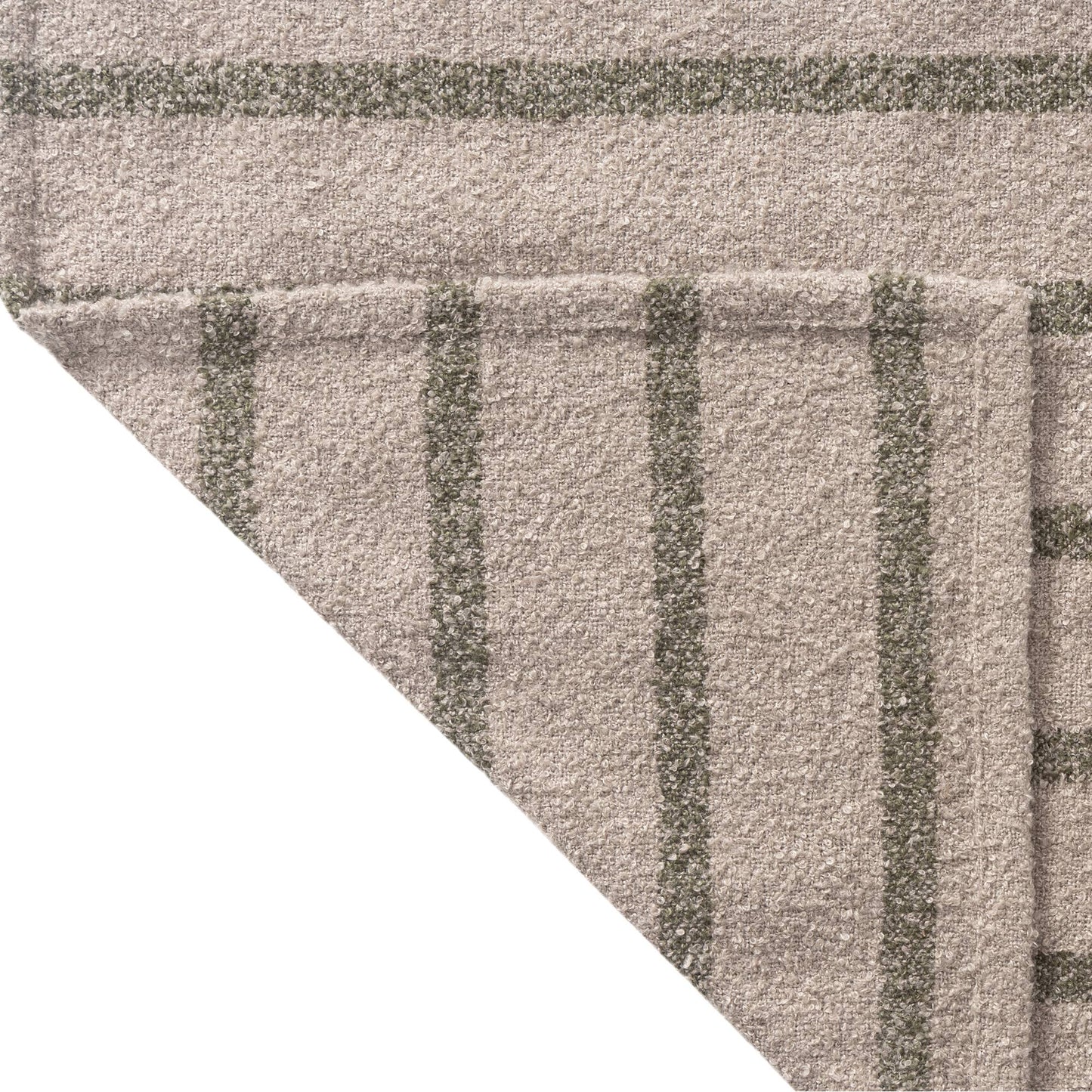 Handwoven Green Gray Striped Throw Blanket