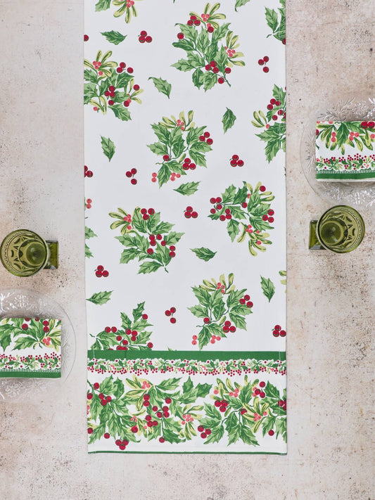 April Cornell Snowberry Table Runner 13" x 72"