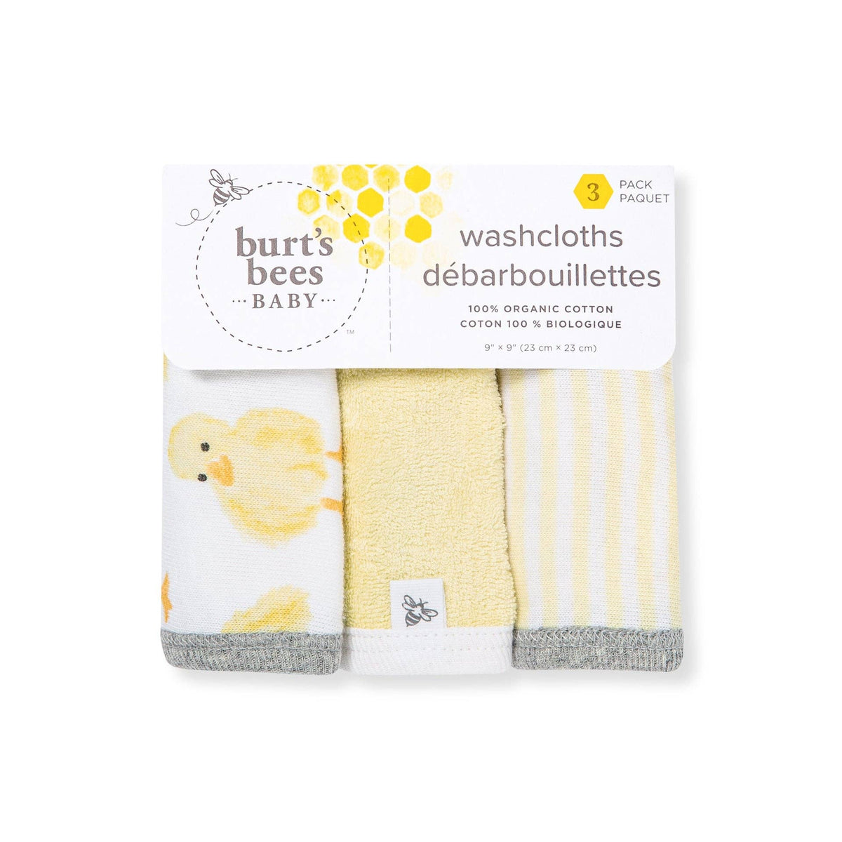 Burt's Bees Baby Little Ducks Organic Cotton Washcloths (3 Pack)