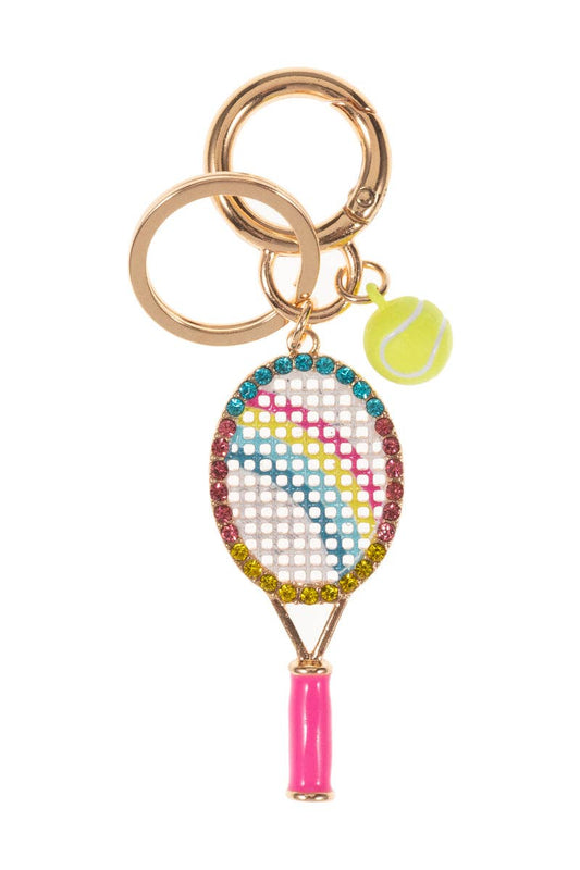 Tennis Racket Keychain (Multi Stripe)