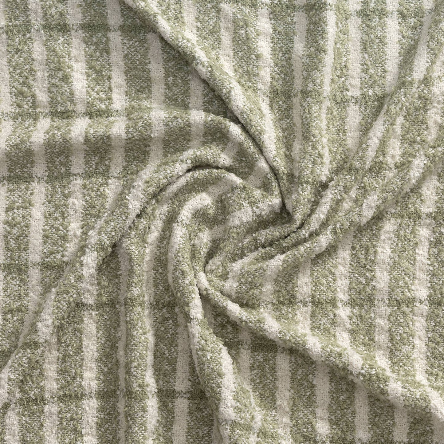 Farmhouse Green/Ivory Striped Performance Throw Blanket