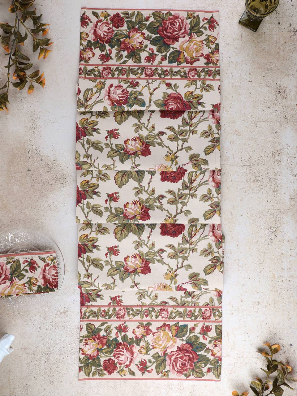 April Cornell Winter Rose Runner 13x72