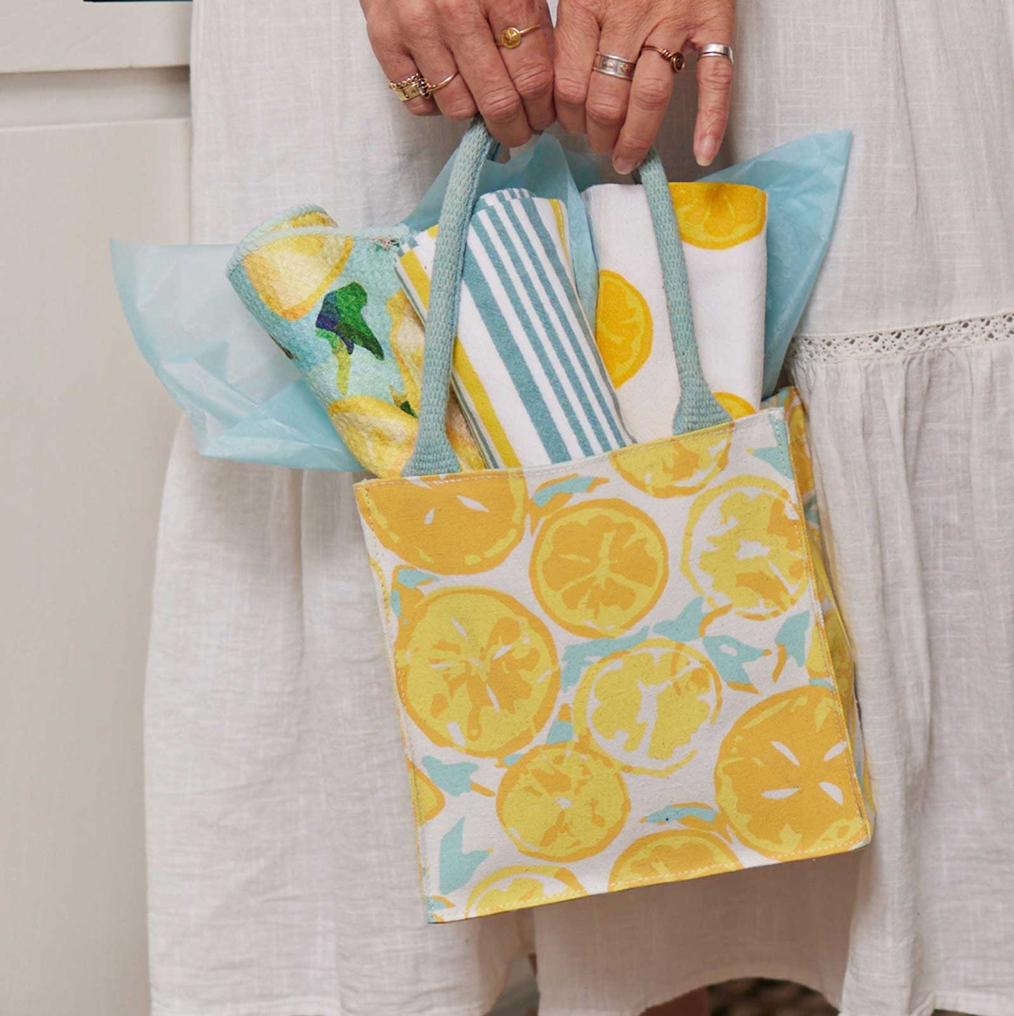 Lemon Slices Itsy Bitsy Reusable Gift Bag Tote