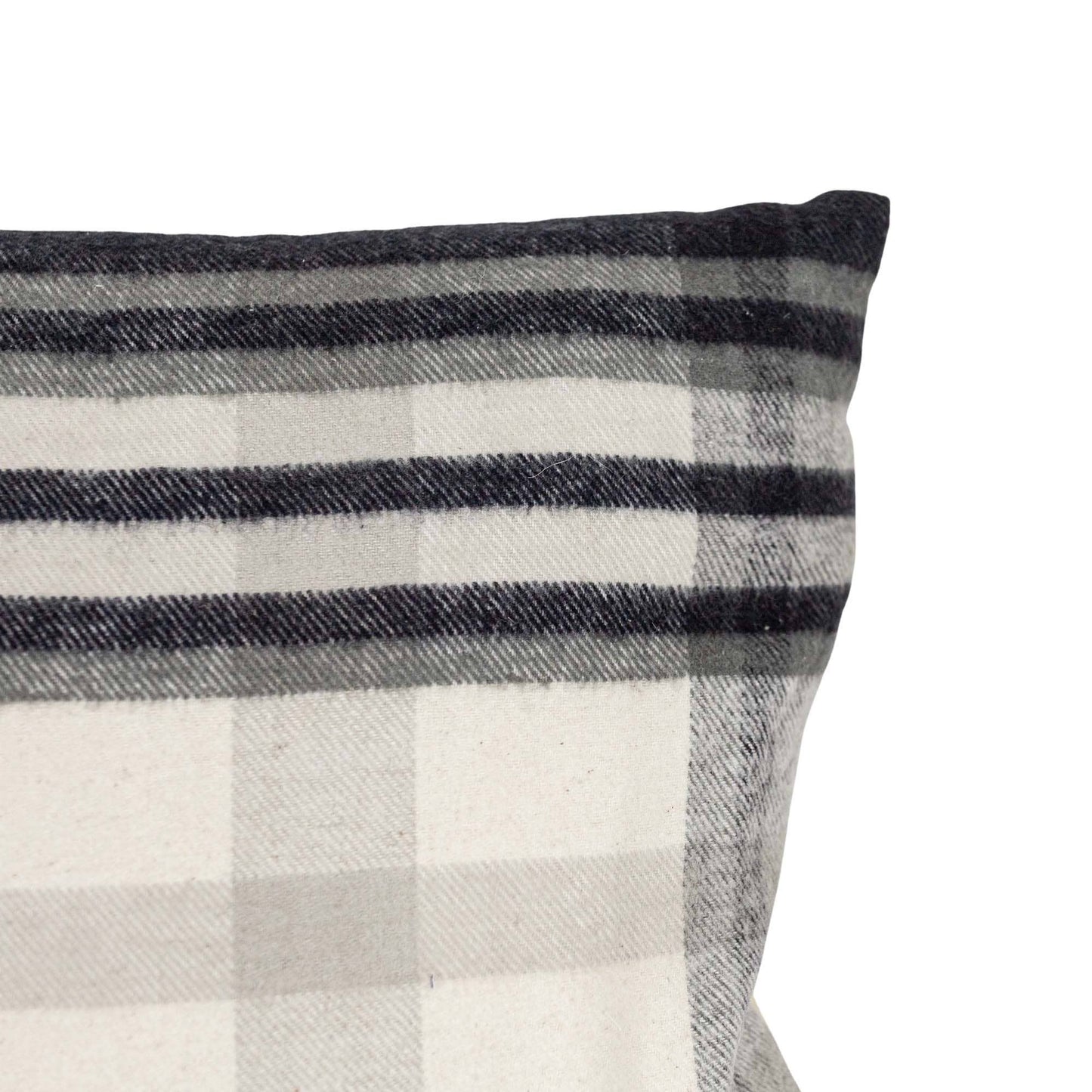 Arlen 14x14 Plaid Throw Pillow Black Cotton Fall Decor