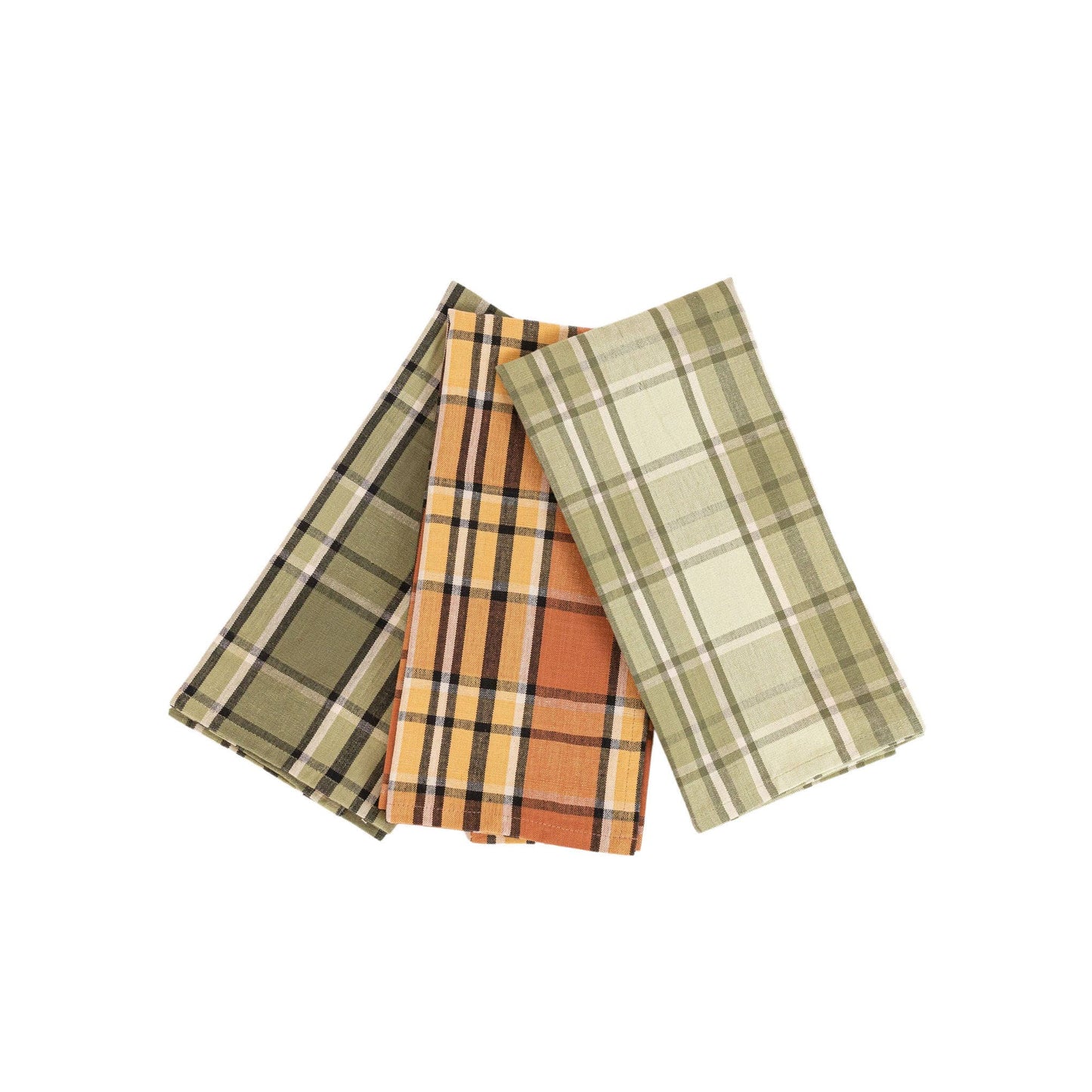 Cabincore Plaid Bagged Towels Green (set of 3)