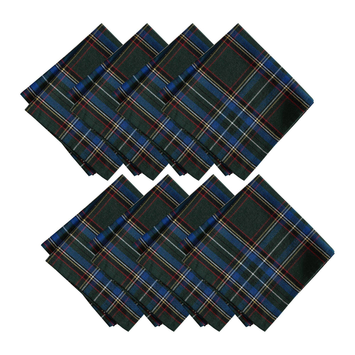 Stowe Tartan Holiday Plaid Cotton Napkins (Set of 8)
