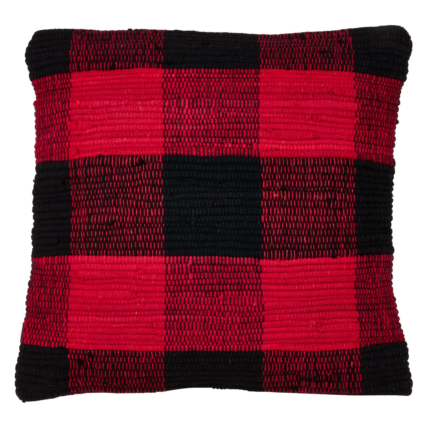 Woven Chindi Buffalo Plaid Throw Pillow