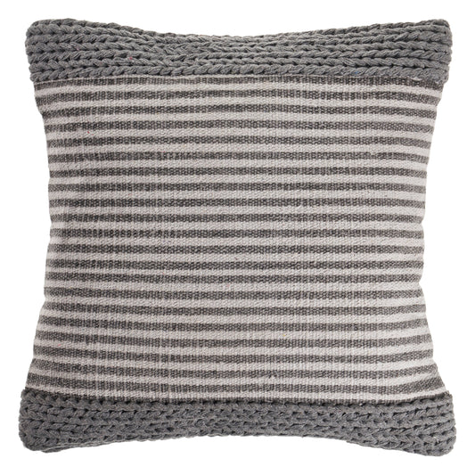 Farmhouse Striped and Textured Throw Pillow