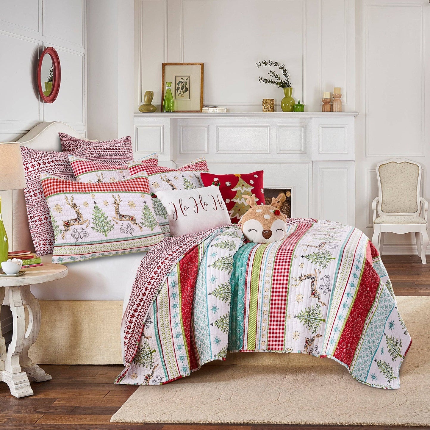 Merry & Bright Comet & Cupid Figural Deer Pillow