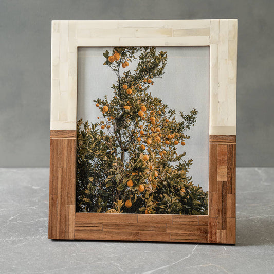 Split Wood & White Bone Frame 8x10