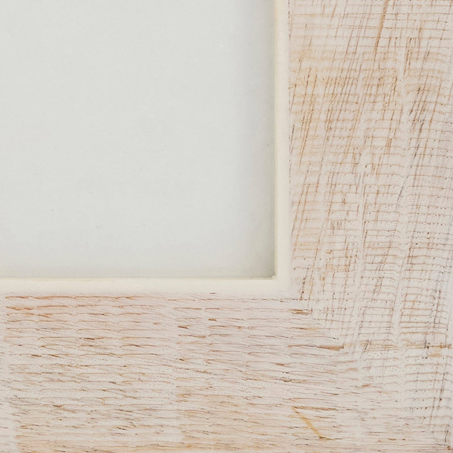 Luxe Cross Hatch Bone + Wood Photo Frame 5x7