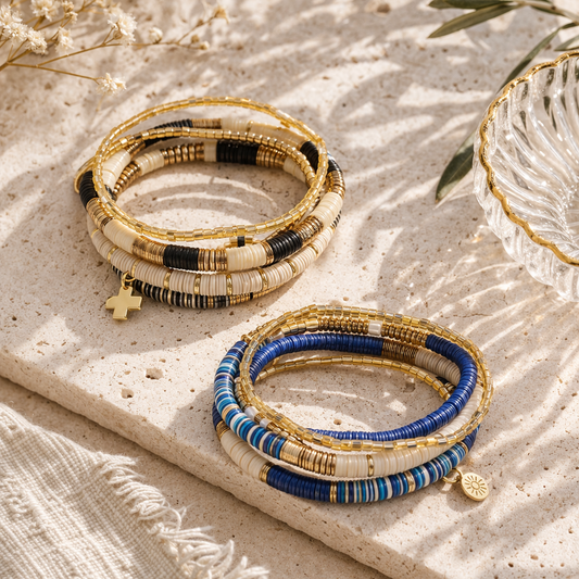 Grace Bracelet Stack of 5 - Blues