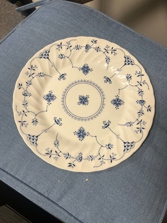 Blue and White Floral Plate