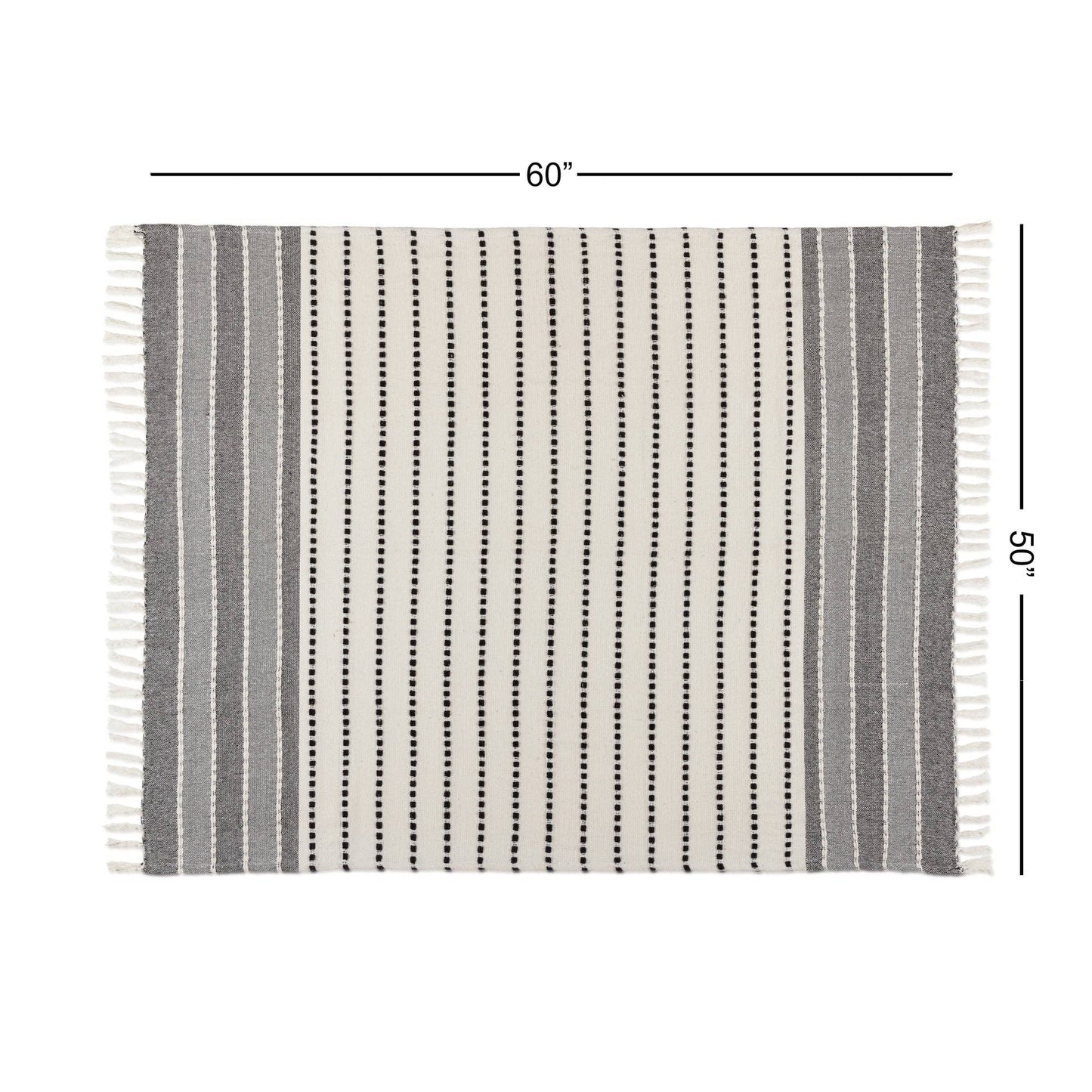 RedEarth Classic Black and Gray Stripe Throw Blanket (50x60)