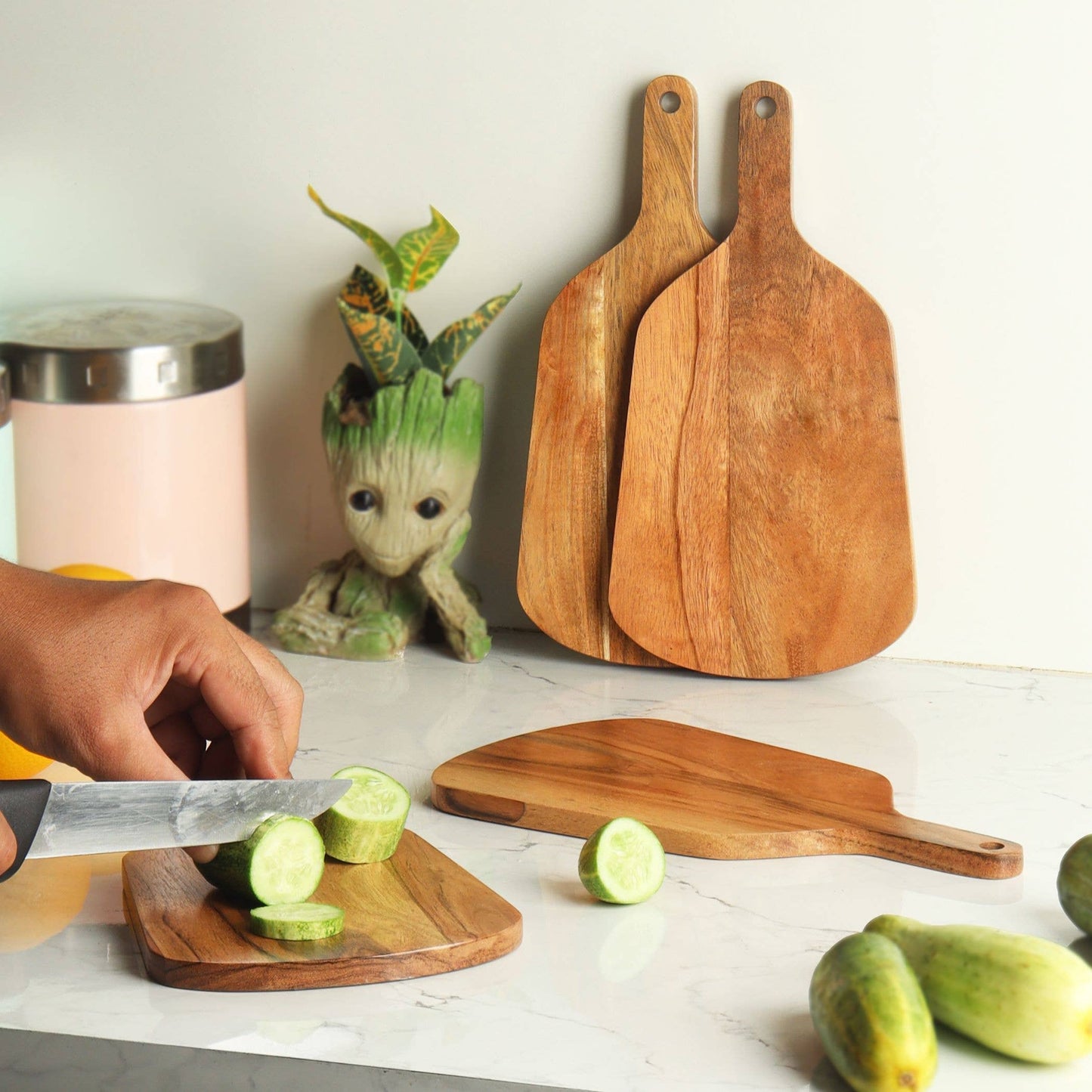 Acacia Wood Cheese Board (Set of 4)