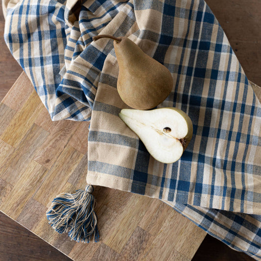 Camden Plaid Tea Towel Blue Cotton
