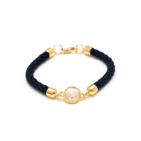 Monomoy - Navy/Mother of Pearl/Gold - Shell Bracelet