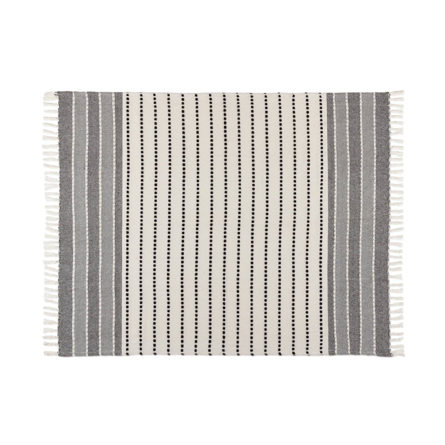 RedEarth Classic Black and Gray Stripe Throw Blanket (50x60)