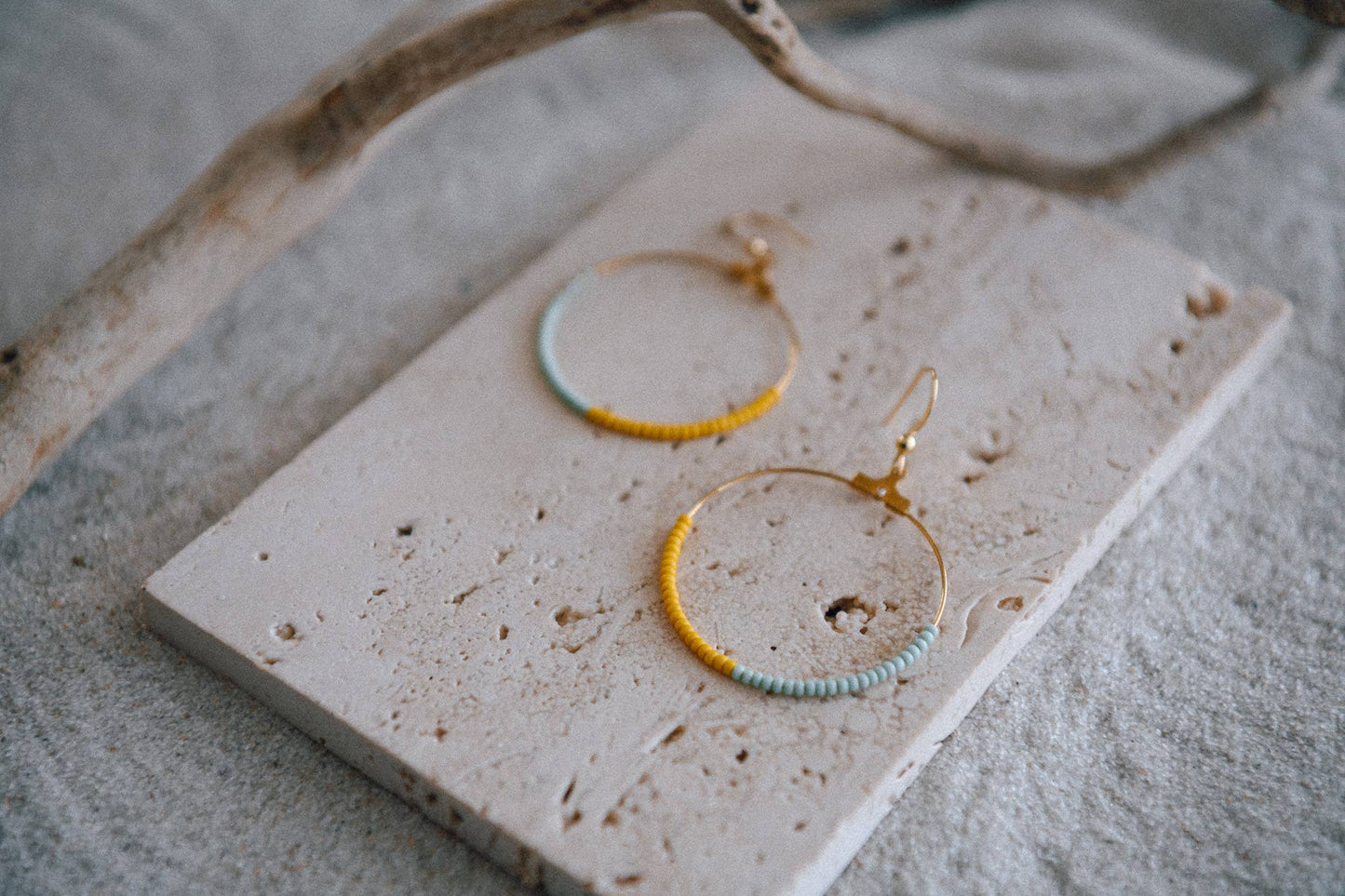 Ocean Drift Boho Beaded Hoop Earrings
