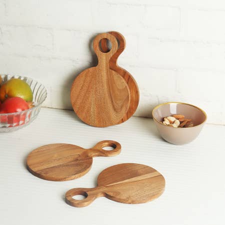 Wood Round Serving Boards (set of 4)