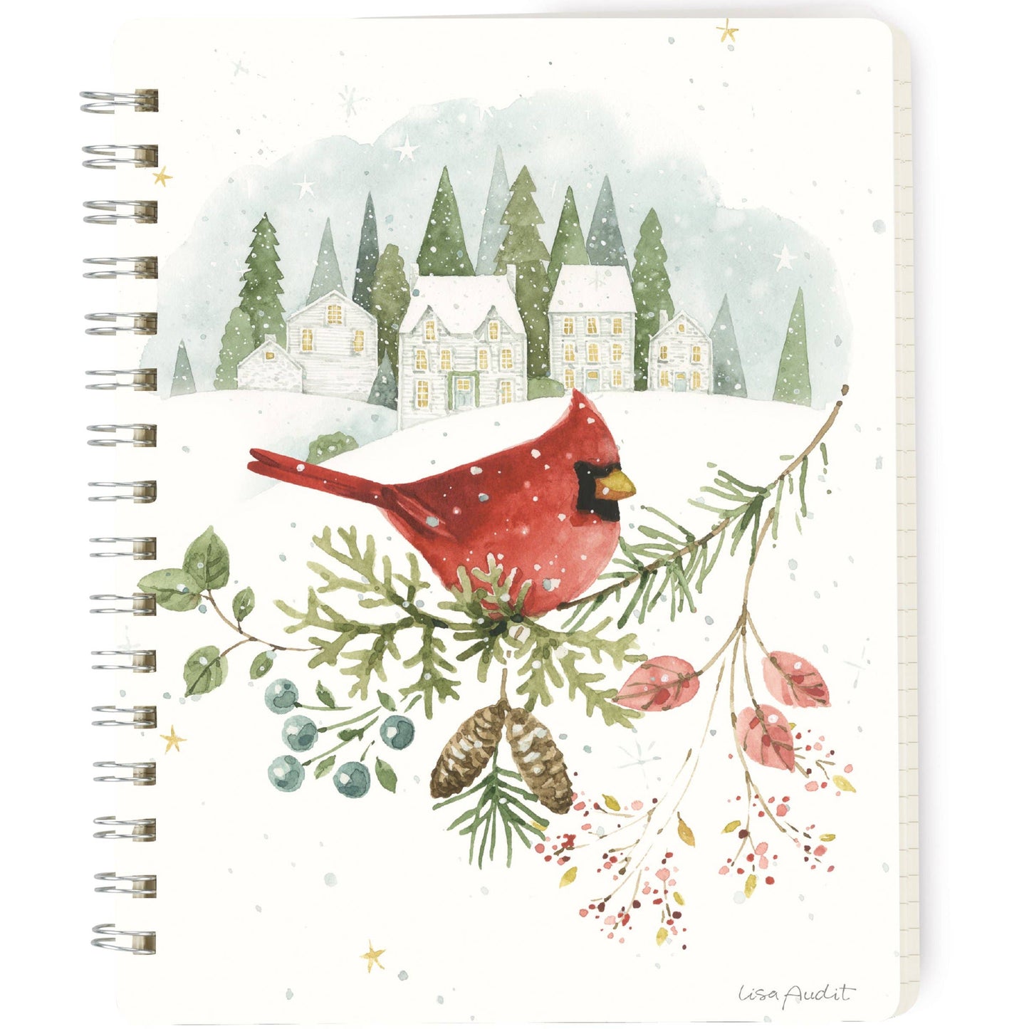 Winter Cardinal Spiral Notebook