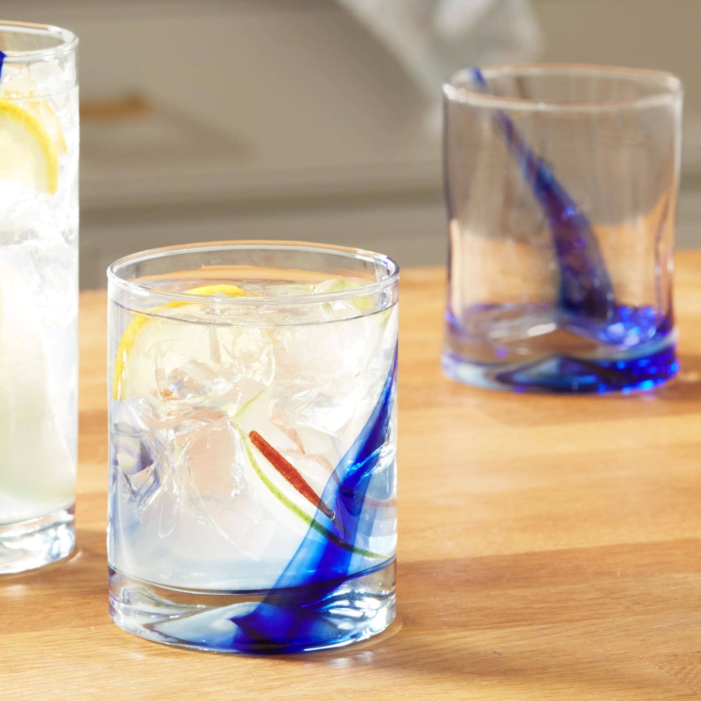 Libbey Blue Ribbon Impressions Large Rocks Glasses, 12.5 ounce