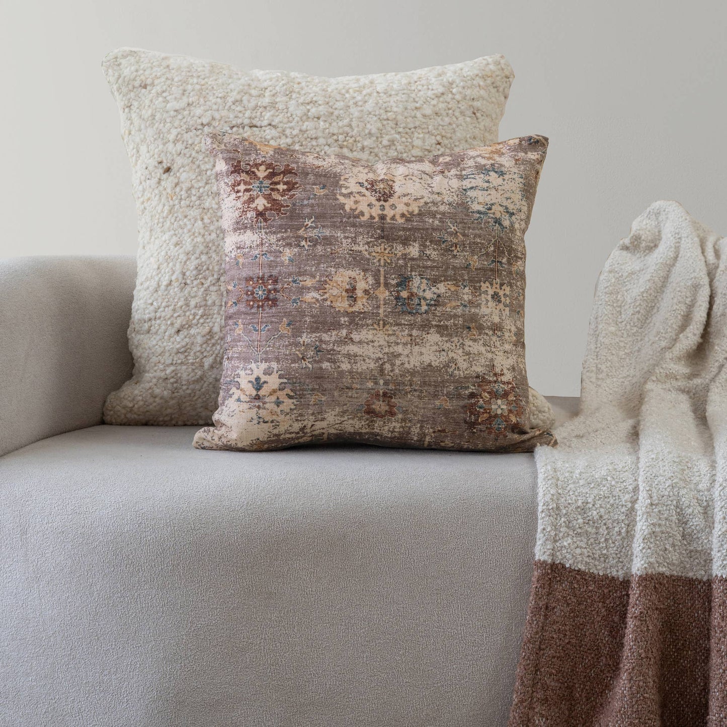 Bohemian Floral Throw Pillow 18"