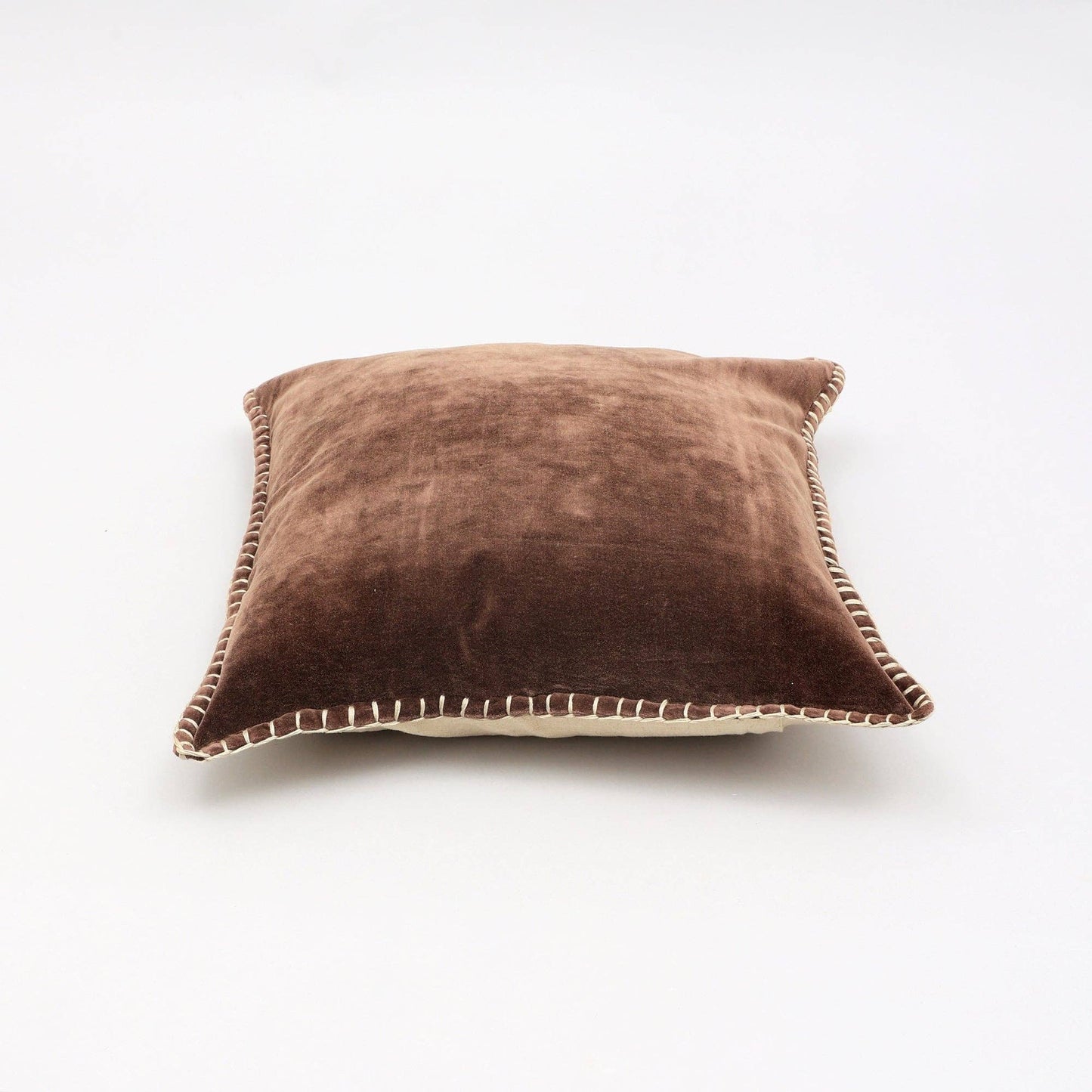 Cotton Velvet Throw Pillow with Handstitched Edges 18X18"