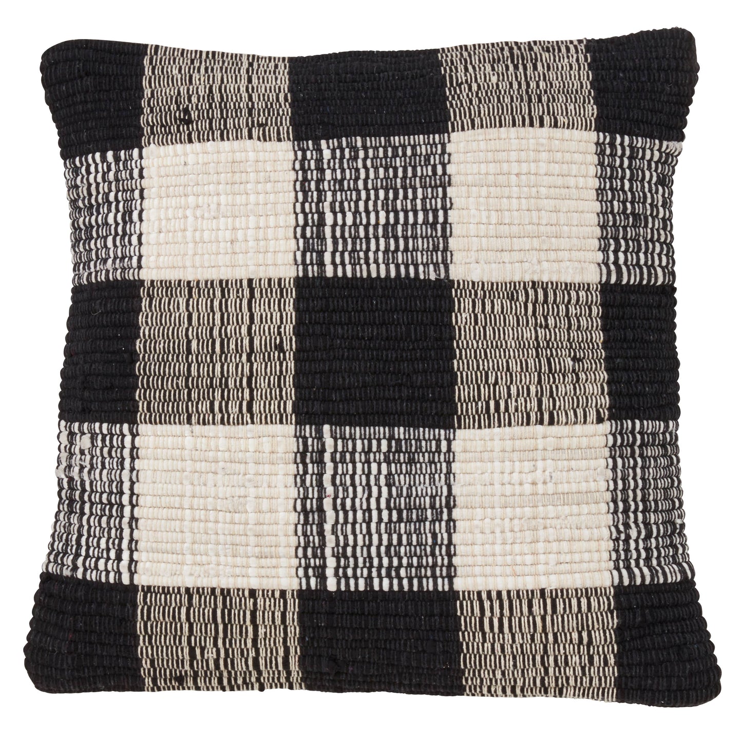 Woven Chindi Buffalo Plaid Throw Pillow