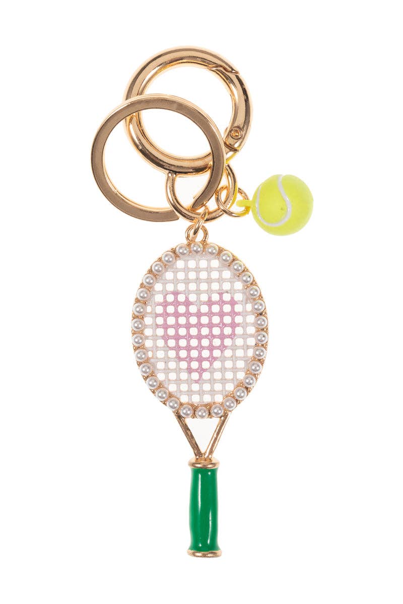 Tennis Racket Keychain (Multi Stripe)