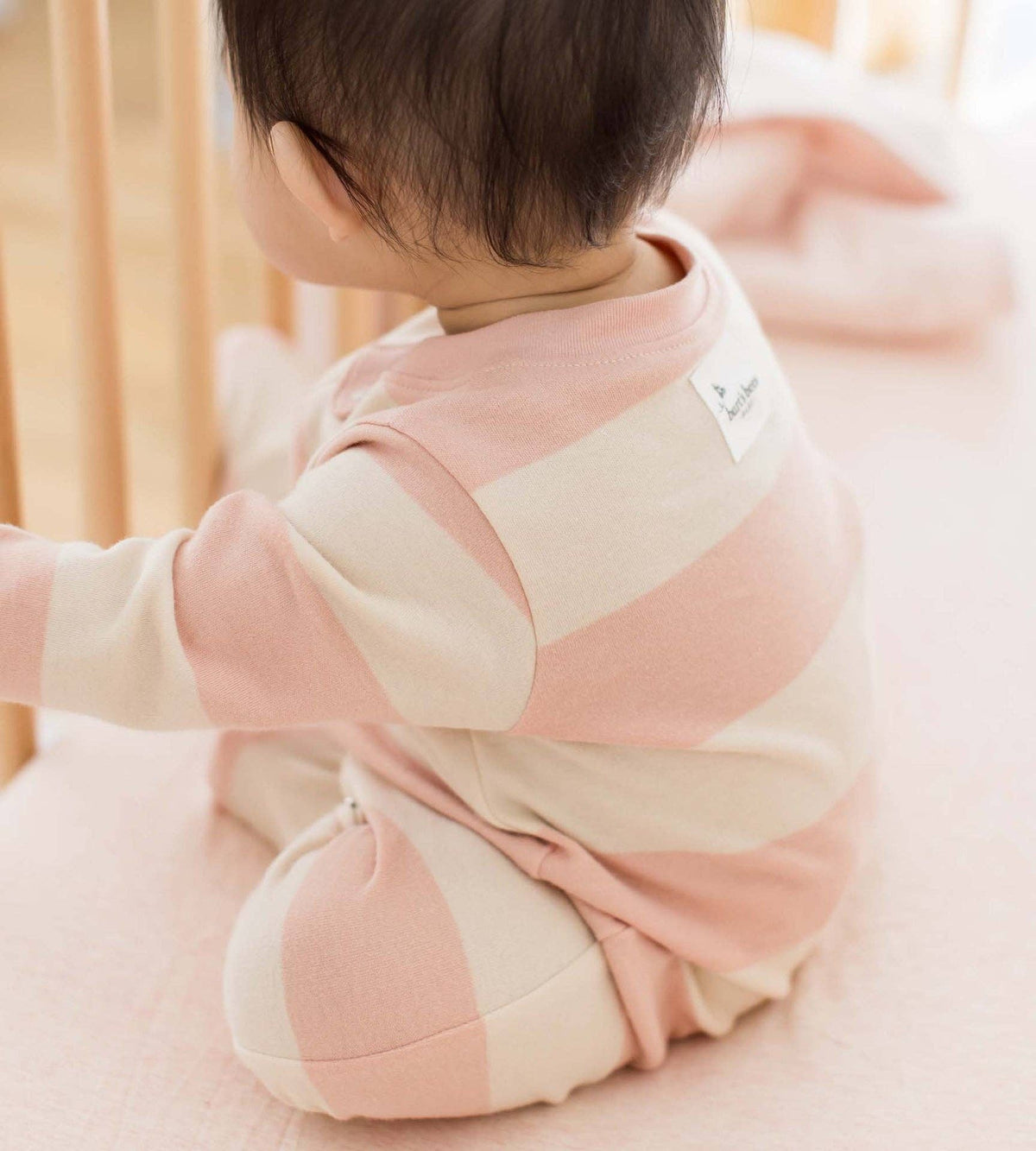 Burt's Bees Baby Rugby Stripe Organic Cotton Sleep & Play (Pink Sand)