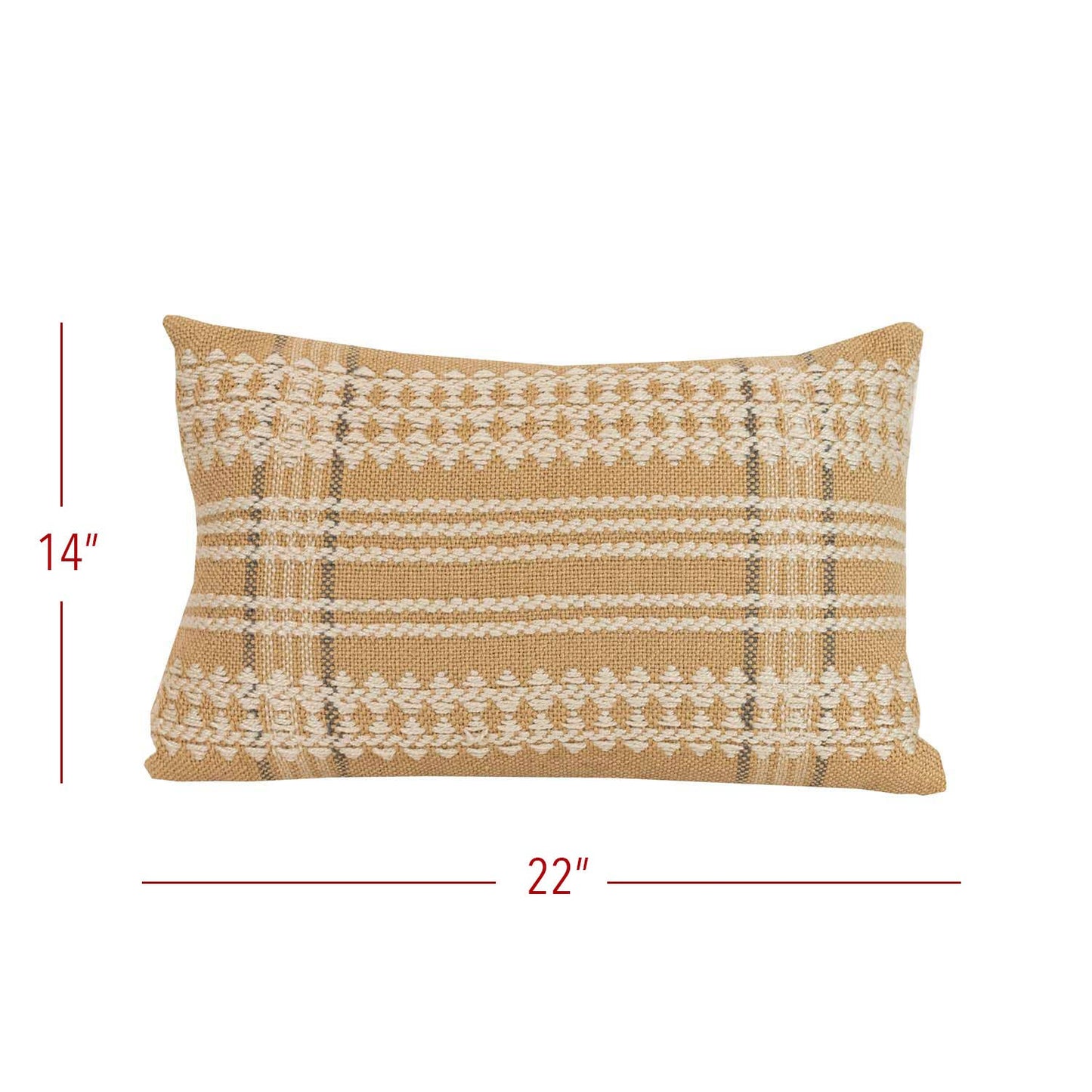 Olin 14x22 Outdoor Indoor Woven Boho Diamond Filled Pillow