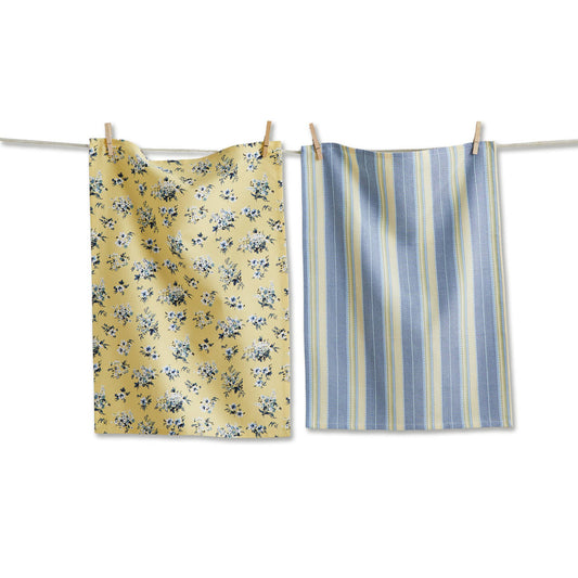 Yellow Floral Bouquet Dishtowel (Set of 2 Multi)