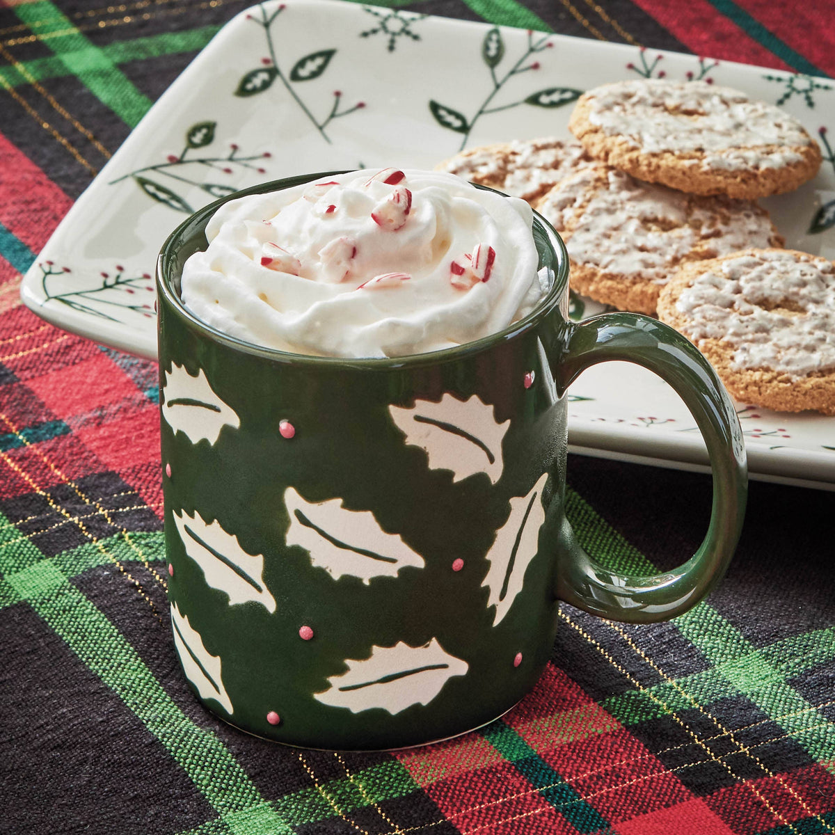 Holly Mug Multi Stoneware Christmas
