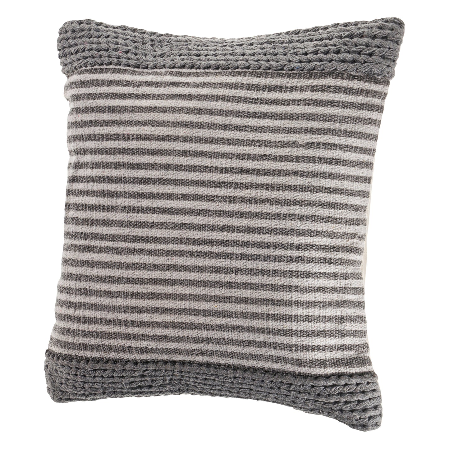 Farmhouse Striped and Textured Throw Pillow