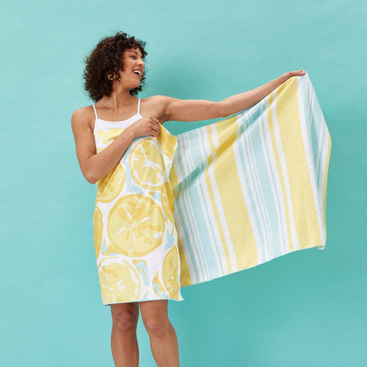Lemon Slices Reversible Beach Towel