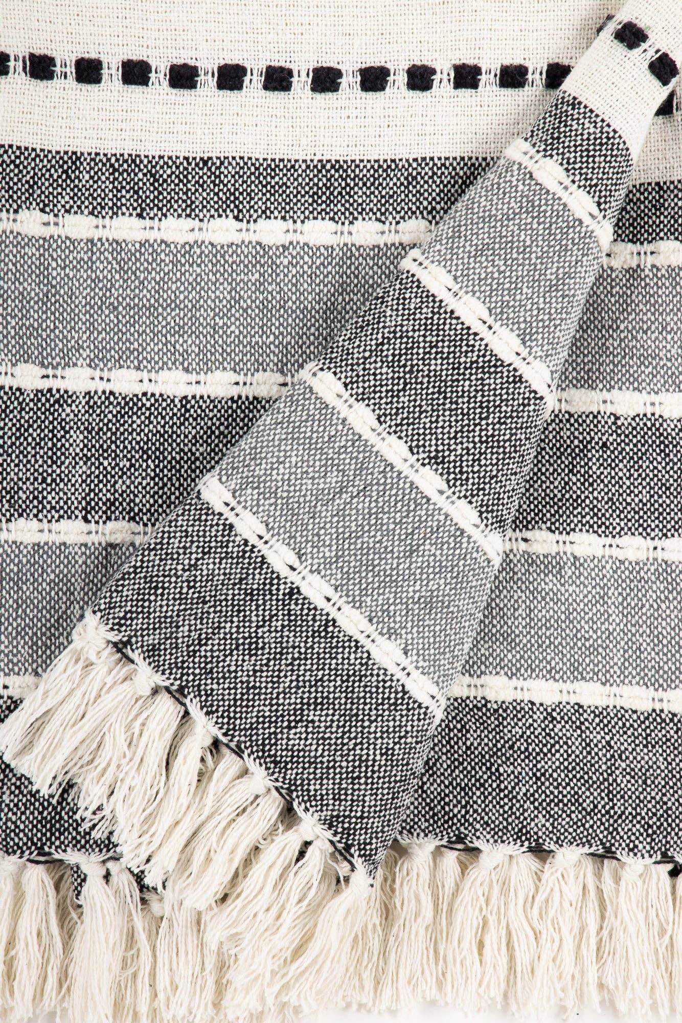 RedEarth Classic Black and Gray Stripe Throw Blanket (50x60)
