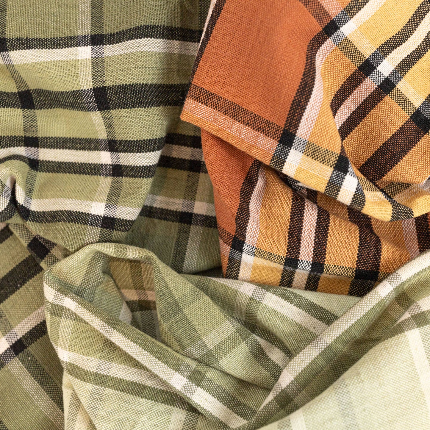 Cabincore Plaid Bagged Towels Green (set of 3)