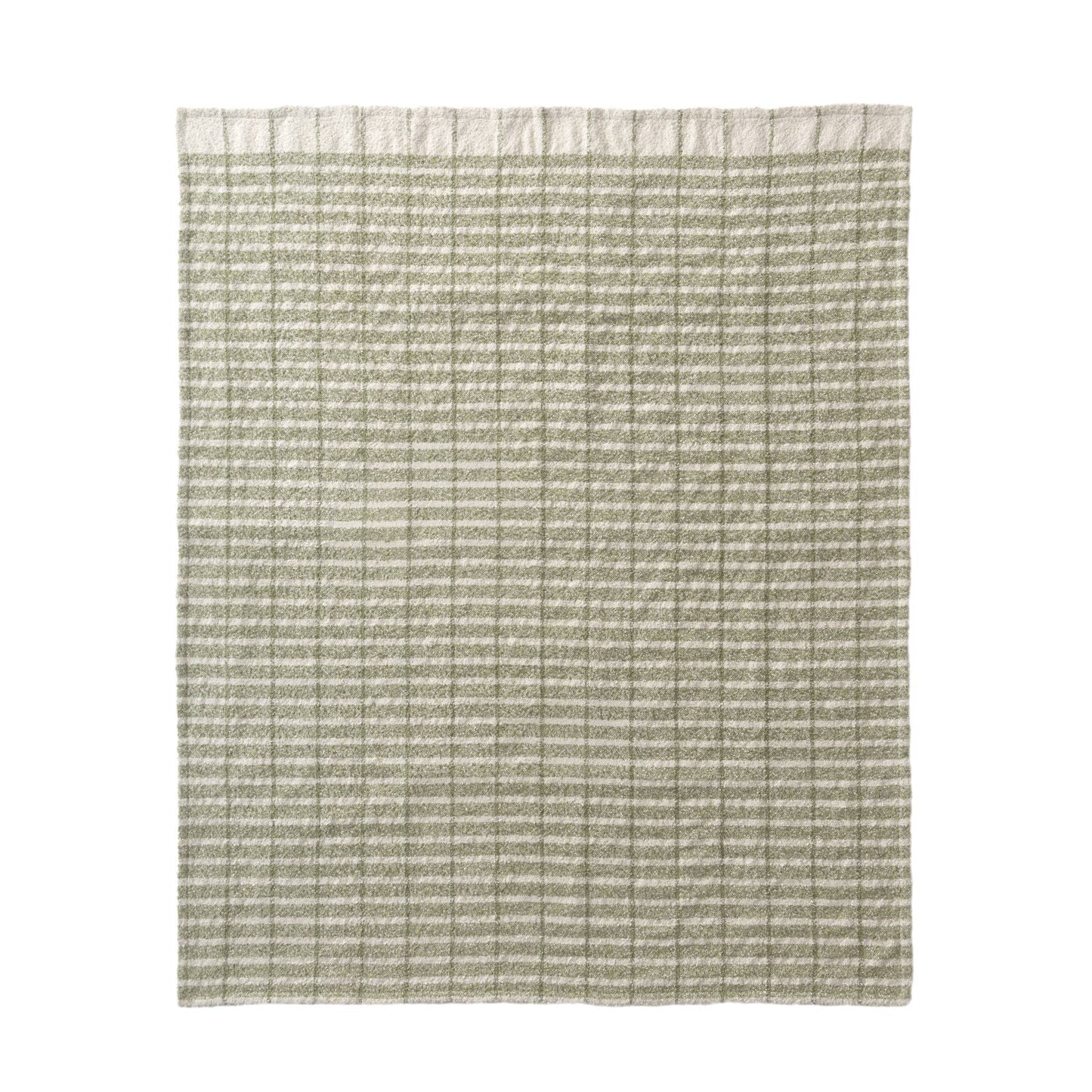 Farmhouse Green/Ivory Striped Performance Throw Blanket