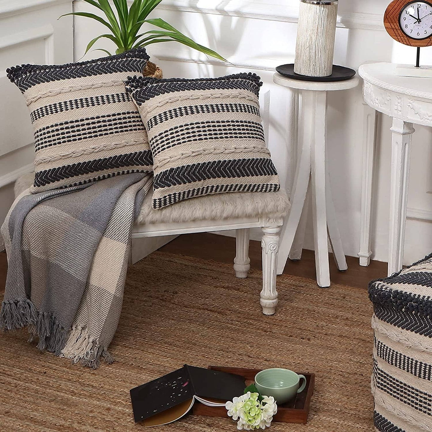 RedEarth Textured Throw Pillow Cover (18x18)