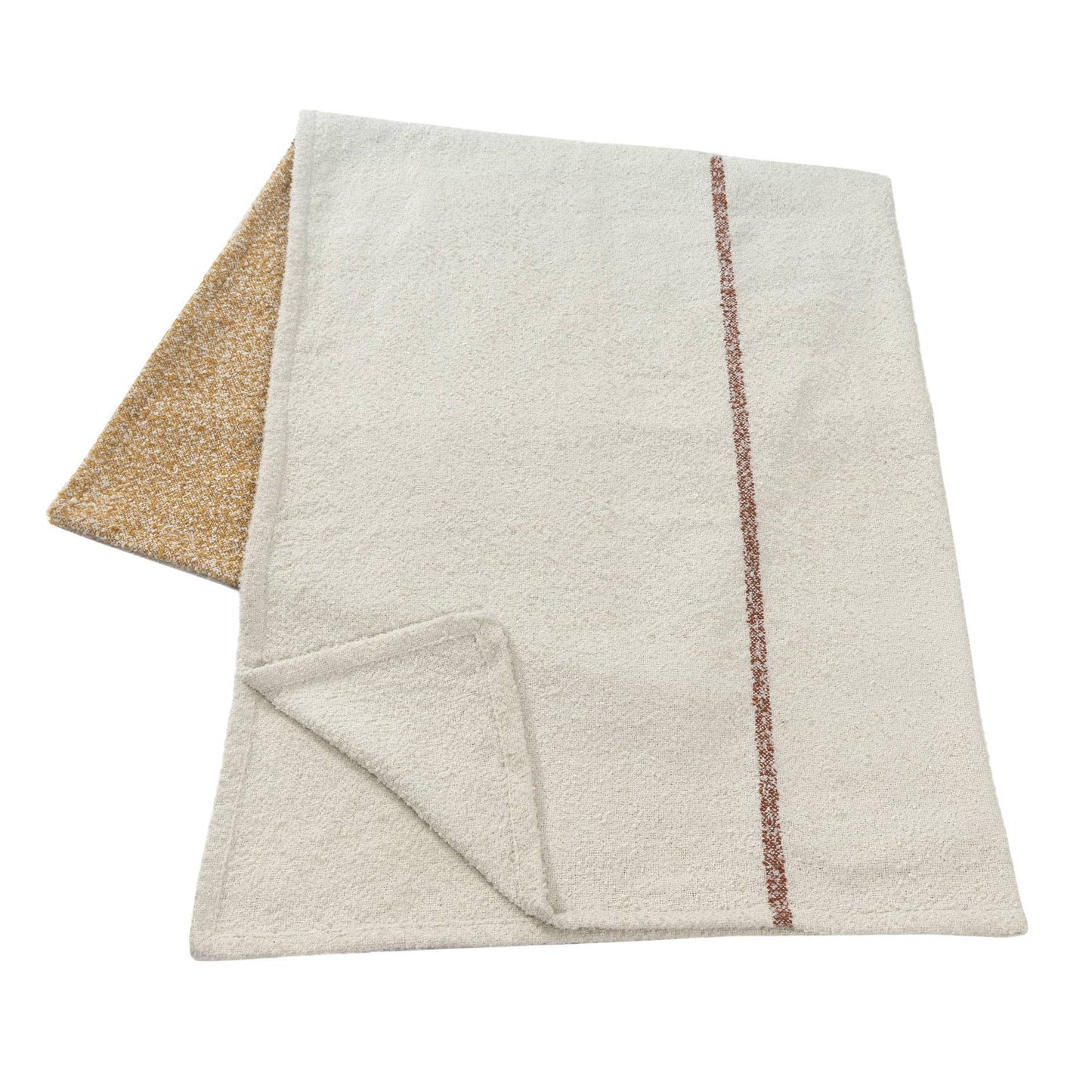 Striped Performance Throw Blanket (Ivory/Mustard)