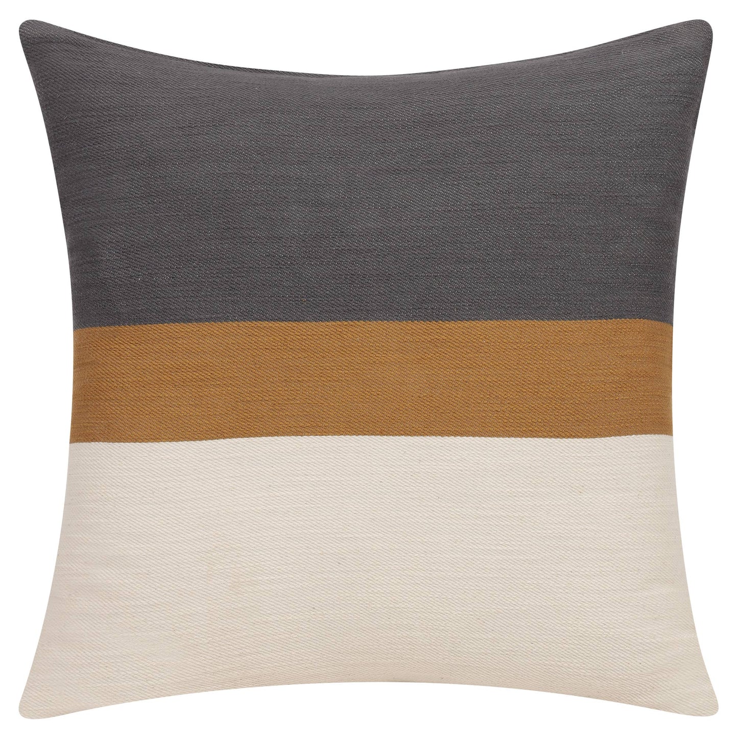 Transitional Hand-Woven Multi Striped Cotton Throw Pillow
