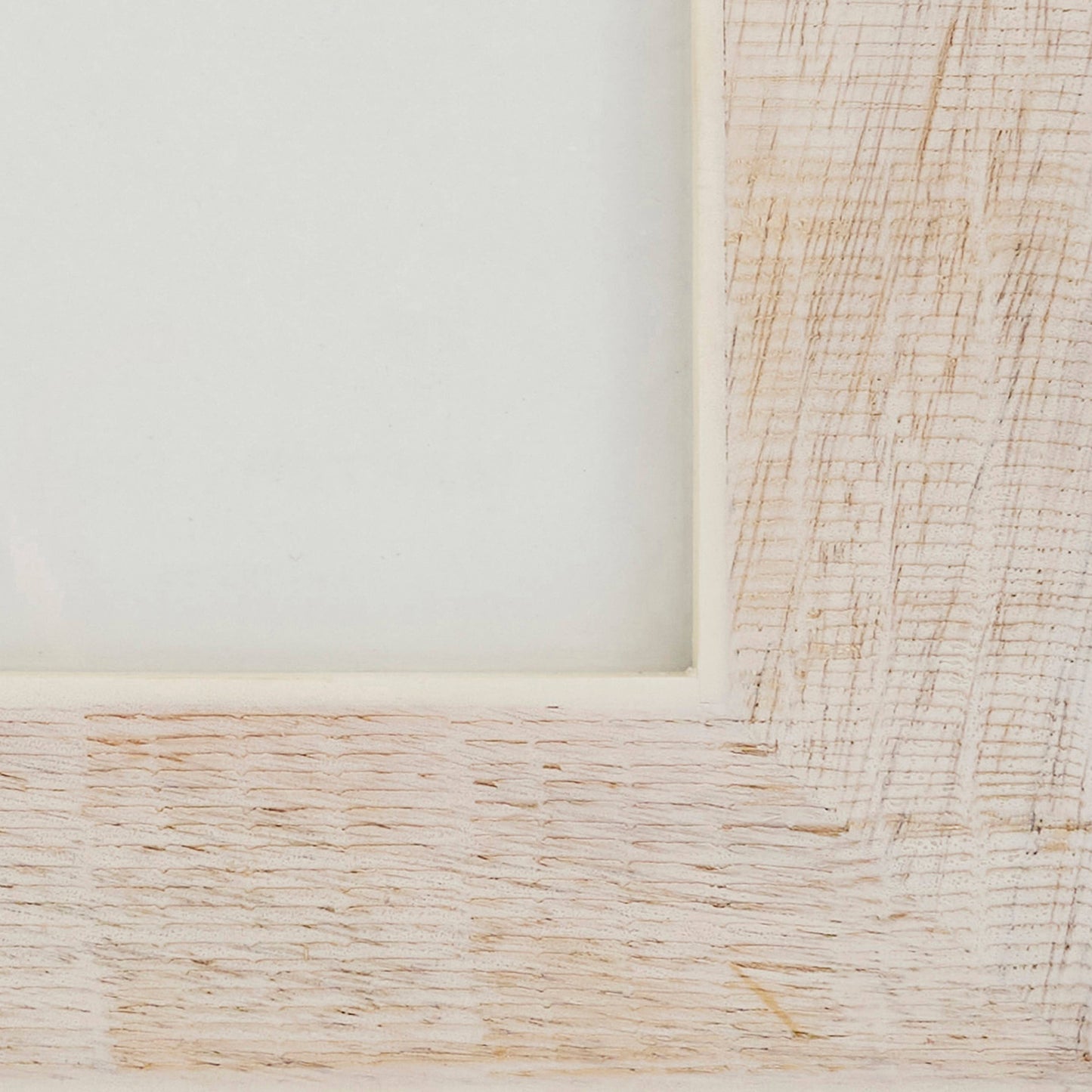 Luxe Cross Hatch Bone + Wood Photo Frame 5x7